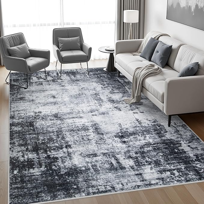 5x7 Area Rug Living Room Rug: Washable Modern Abstract Soft Thin Rug Indoor - Image 3