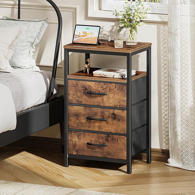 Huuger Nightstands Set of 2, 27.6 Inch End Tables - Image 2