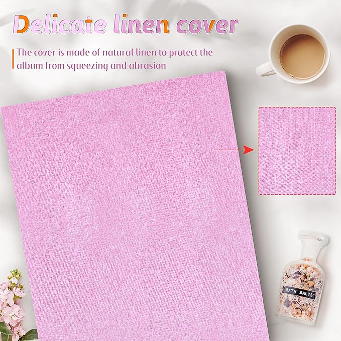 Popotop Photo Album 4x6 1000 Pockets for Wedding Gifts,Linen Hardcover Picture Albums for Family Anniversary Baby Vacation Pictures