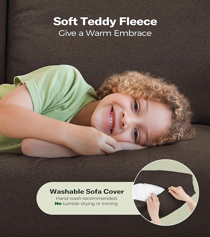 Welzona 83" Couches for Living Room, Teddy Sofa Couch - Image 6
