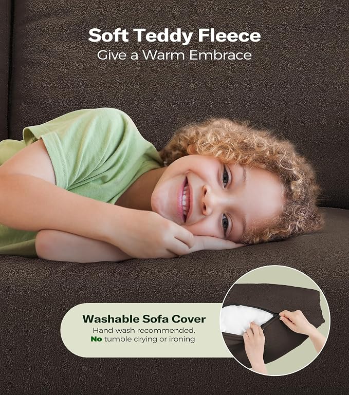 Welzona 83" Couches for Living Room, Teddy Sofa Couch - Image 6