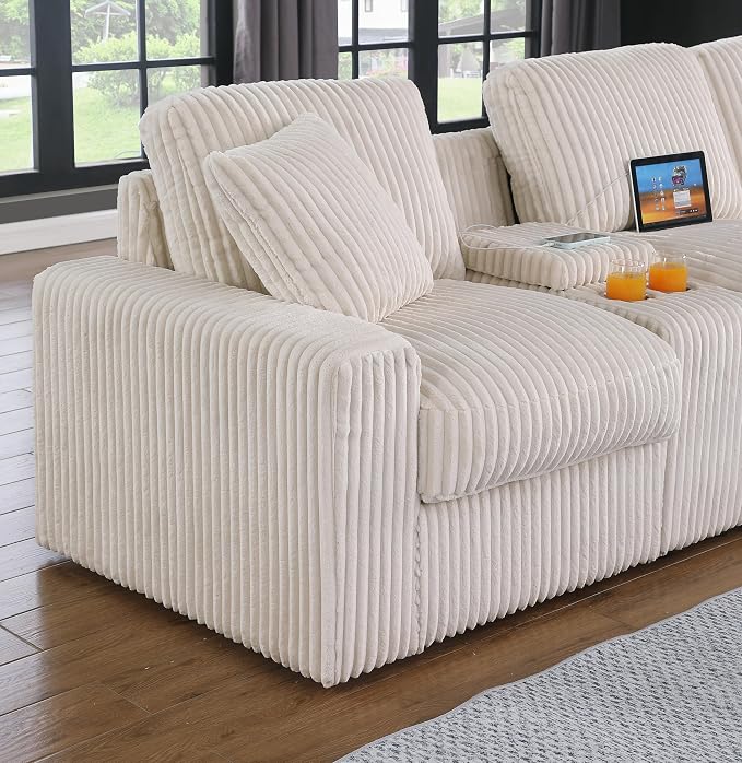 Ball & Cast 157" Oversized Modular Sectional Sofa L-Shaped, Large Corduroy - Image 3