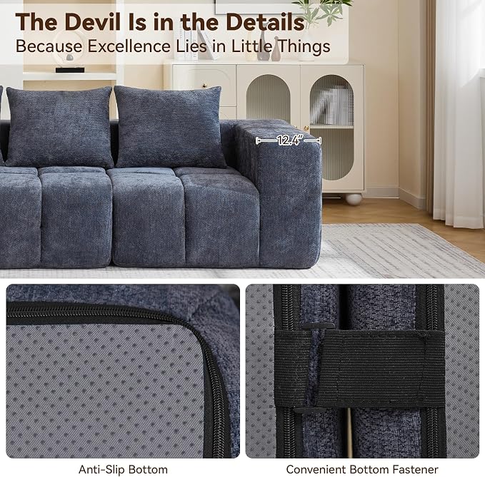 119" Boneless U-Shaped Sofa Couch - Image 3