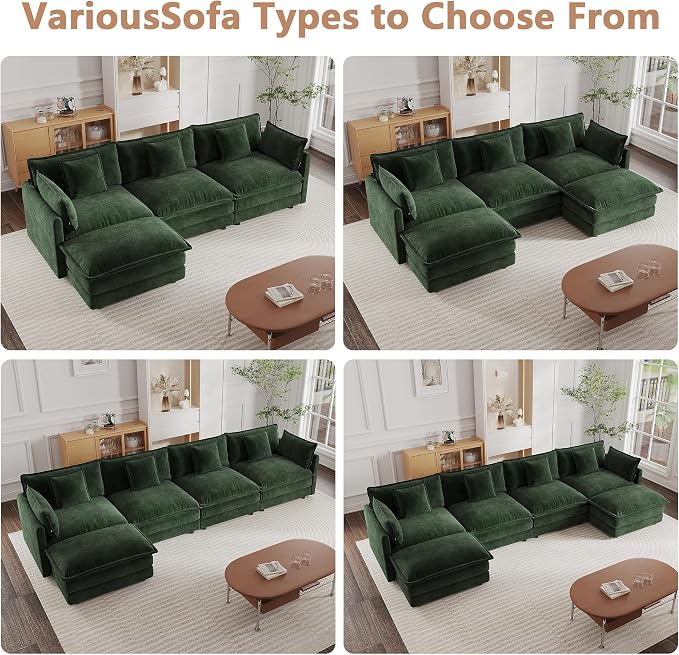 mikibama Modular Sectional Sofa, 111.5 Inch L Shaped Couch Set - Image 7