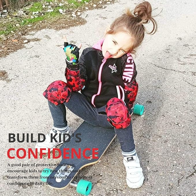 Soft-Style Kids Knee and Elbow Pads with Bike Gloves, Flexible Impact-Resistant Gear for Ages 2-11, Designed for Balance Bikes, Roller-Skating, and Skateboarding