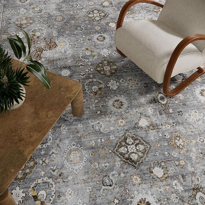 Washable Runners for Hallways Kitchen Rugs: 2'6"x8' Runner Rug Stain Resistant Non Slip Low Pile Soft Carpet Runners for Hallways Indoor Entryway Kitchen Laundry Room Bedroom Bathroom Farmhouse