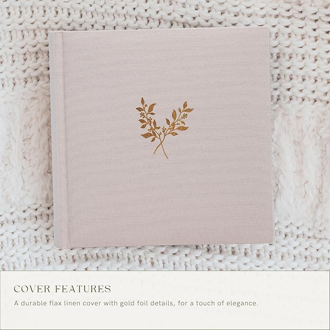 Elegant Linen Photo Album - 200 Acid-Free Pockets for 4x6 Pics - Perfect for Weddings & Gifts