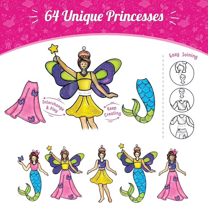 Imagimake Window Art Princess | Suncatcher Kit | Arts and Crafts for Kids Ages 8-12 | Girls Toys Age 6-8 | Unicorn Gifts for Girls Age 6-8 | 5 Year Old Girl Gift | 8 Year Old Girl Birthday Gift