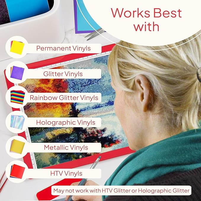 iVyne Rechargeable A4 Light Pad for Tracing & Weeding - LED Light Board for Weeding Vinyl - for Cricut Vinyl Weeding Tools - Ultra-Thin & Portable - Perfect for Artists & Crafters - Red