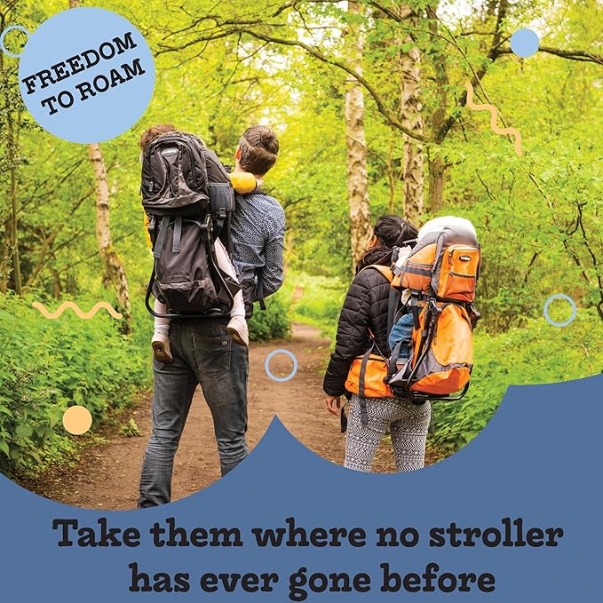 Hiking Baby Carrier Backpack - Comfortable Toddler/Baby Backpack Carrier System with Diaper Change Pad, Insulated Pocket + Rain and Sun Hood to Protect Your Child