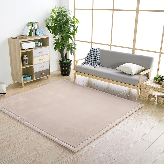 Stylish Coral Velvet Mat, V-mix Handmade weaving Plush Foam Play Crawling mat for Baby, Toddler, and Children Play Mat, Yoga Mat, Exercise Mat-Cushy- Soft & Thick Hypoallergenic, Non-toxic, Reversible