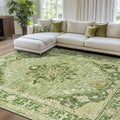 RELEANY Area Rugs 7'x10' Washable Non-Slip, Floral Vintage Distress Print by RELEANY