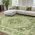 RELEANY Area Rugs 7'x9' Washable Non-Slip, Floral Vintage Distress Print by RELEANY