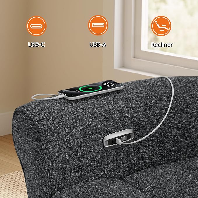 MCombo 78.3" Wall Hugger Power Loveseat Recliner Sofa - Image 8