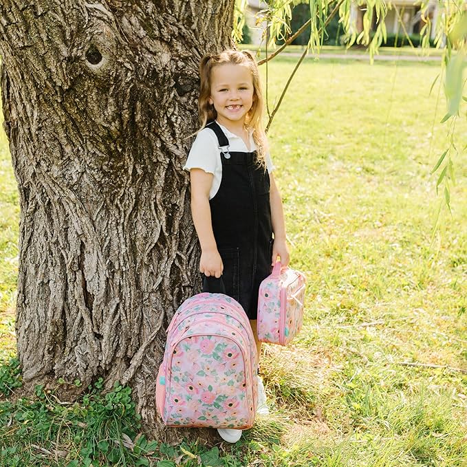 Wildkin JumpOff Jo 15-inch Kids Backpack – Durable, Adjustable, Ideal for School - Floral Watercolor