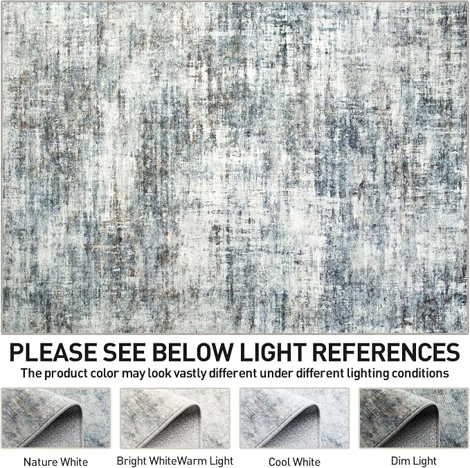 4x6 Area Rugs Washable Rug: Modern Abstract Living Room Rug Soft Anti-Skid Thin - Image 7