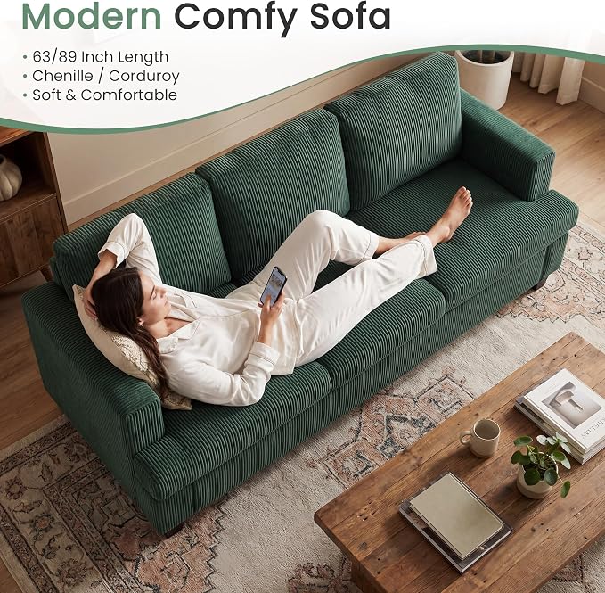 YOUDENOVA Sofa, 3 Piece Set Comfy Sofa, Loveseat & 2 3-Seater Couch - Image 4