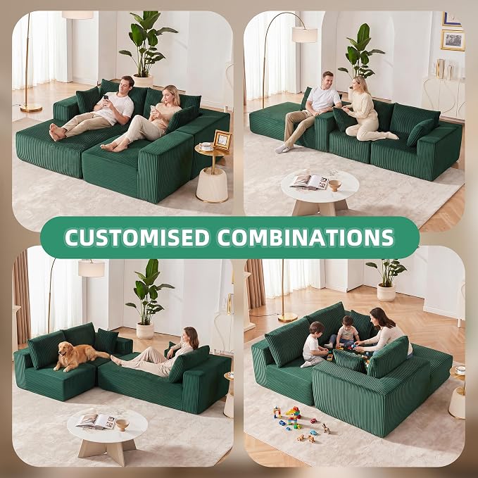 108” Modular Sectional Sofa, Cloud Sectional Couch - Image 4