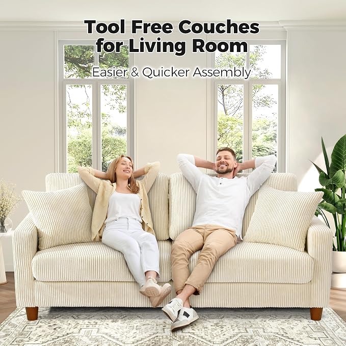 Kidirect 70in U Shaped Couch, Modular Sofa No Tool Assembly, Comfy Sectional - Image 3