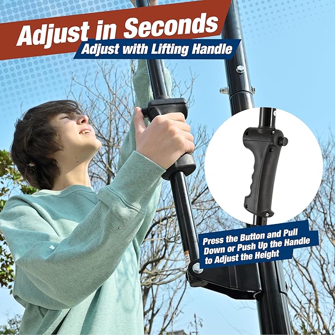 Mayfire Kids Basketball Hoop Adjustable Height 4-8.5 FT, Portable Basketball Goal System with 33'' Shatterproof Backboard for Kids Youth Teens in Driveway, Backyard, Outdoor Play