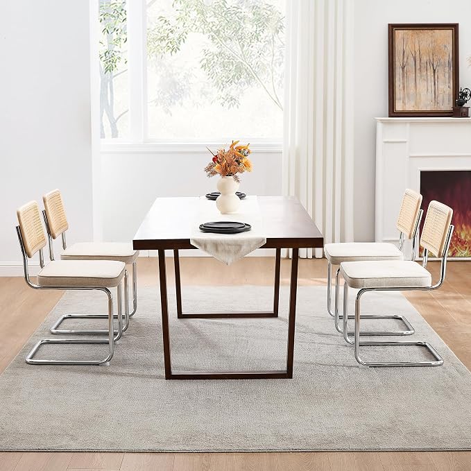 Zesthouse Natural Rattan Dining Chairs Set of 2, Mid Century Modern Dining - Image 7
