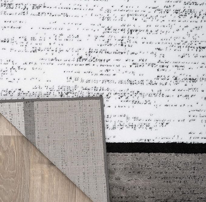 Rugshop Contemporary Modern Boxes for Home Office,Living Room,Bedroom,Kitchen Non Shedding Runner Rug 2' x 10' Blue/Gray