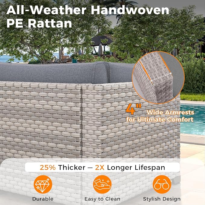 8-Seat Modern Patio Furniture Set - Image 4