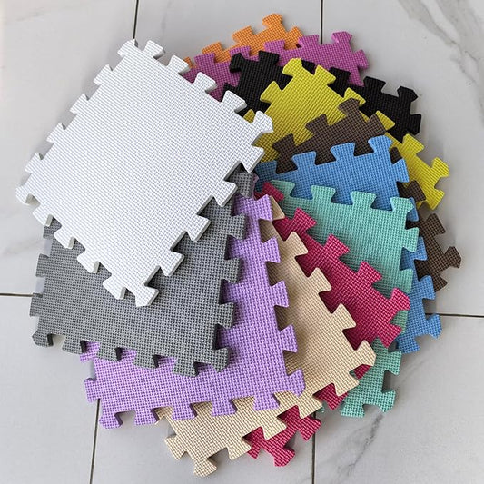 MQIAOHAM® 18 Pieces Puzzle Play Mats, Soft Baby Play Mat, Kids Interlocking Foam Floor Tiles, Toddlers Carpet Playmats