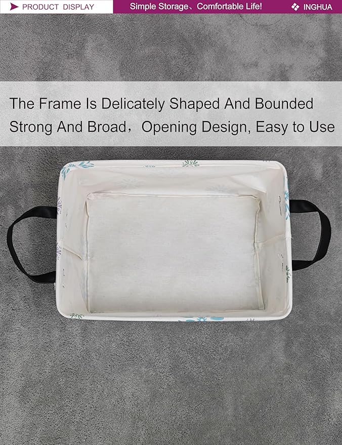 Rectangular Storage Basket Fabric Organizer Bin for Toys,Books,Clothes,Gifts,Pets-Perfect for Home,Office,Nursery,Dorm,Shelf(Rec-Colorful fireworks)