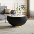 SSLine Bowl-Shape Coffee Table Modern Sintered Stone Top Coffee Table in Black by SSLine