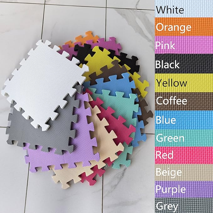 MQIAOHAM® 18 Pieces Puzzle Play Mats, Soft Baby Play Mat, Kids Interlocking Foam Floor Tiles, Toddlers Carpet Playmats