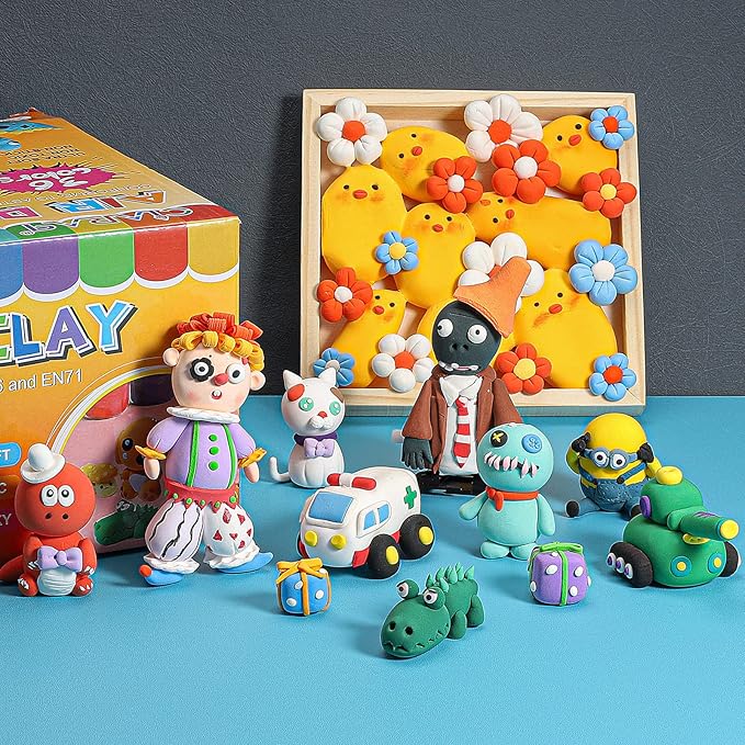 CiaraQ Modeling Clay Kit - 36 Colors Air Dry Clay with Sculpting Tools, Ideal for Crafting, DIY Projects. Easter/Halloween/Christmas Gifts.
