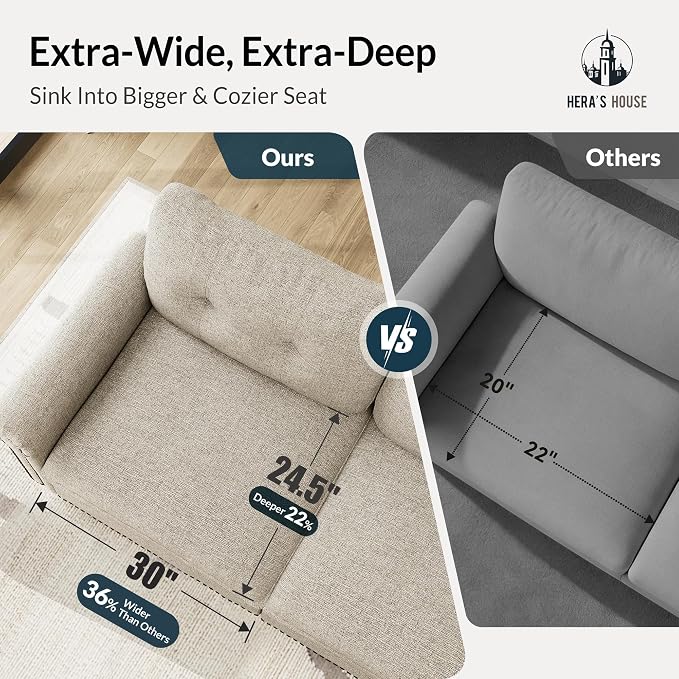 HERA'S HOUSE 2 Pieces Modular Sectional Sofa Sets, Oversized Couch Set - Image 2