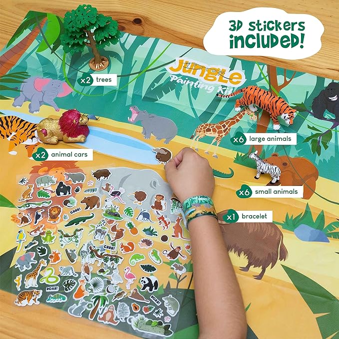 BONNYCO Animal Toys for Kids Painting Kit with 16 Figurines Animal Kids Crafts 4-8 with Glow in The Dark, Safari Gifts for Boys and Girls | Boy Toys 3 4 5 6 7 8 9 10 Years Old Birthday Christmas