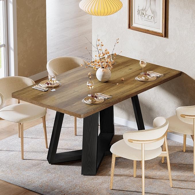 Tribesigns 47-Inch Dining Table Set of 2, Farmhouse Kitchen Table - Image 5