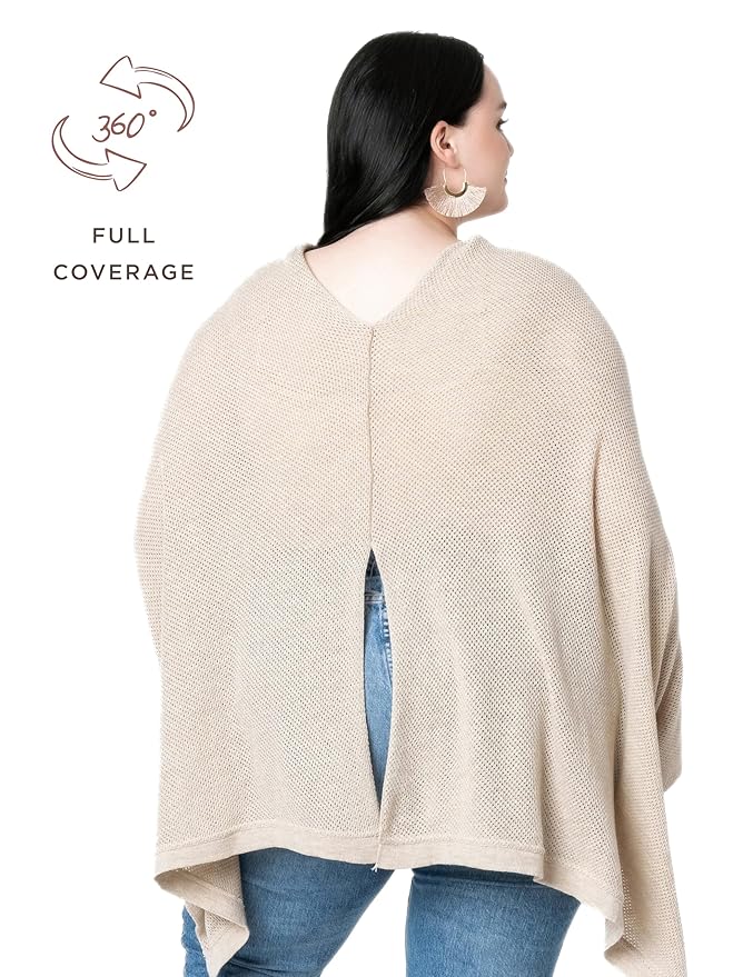 We are Amma | The Cocoon™ - Newborn Essentials Must Haves: Nursing Cover for Breast Feeding Essentials | Nursing Sweater Used as Breastfeeding Cover (Natural, Plus Size)
