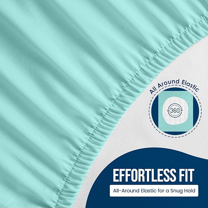 Utopia Bedding Waterproof Mattress Protector Full Size, Premium Terry Mattress Cover 200 GSM, Breathable, Fitted Style with Stretchable Pockets (Spa Blue)