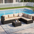 CHABATREE 7pcs Outdoor Patio Furniture Sets, Rattan Conversation Sectional Set by Unknown