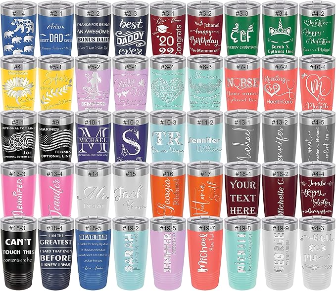 Personalized Tumbler for Women, Custom Coffee Travel Mug, Valentine's Day Gift, Mother’s Day Gift, Small Tumbler with Lid, Keep Drinks Cold and Hot, Engraved Name by iProductsUS (Red, 20oz)