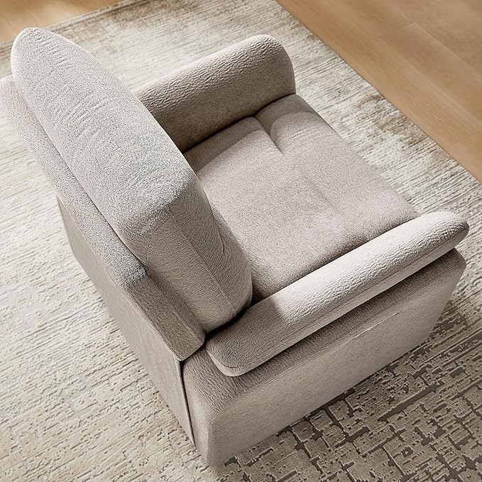 Power Recliner Chair Swivel Glider, Electric Rocking Recliner Chairs with USB and Type-C Ports, Nursery Chair Recliner for Living Room, Bedroom, Apartment（Camel）