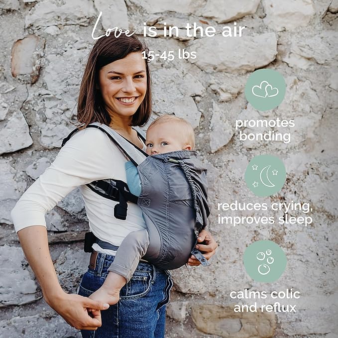 Boba Air Ultra-Lightweight Baby Carrier and Toddler Backpack - Baby Hiking Carrier 3 Months (15-45lbs) - Toddler Backpack and Baby Carrier (Grey)