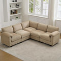 87'' V-Shaped Sectional Sofa Couch, 5-Seater Modular Couches by HATPPTO