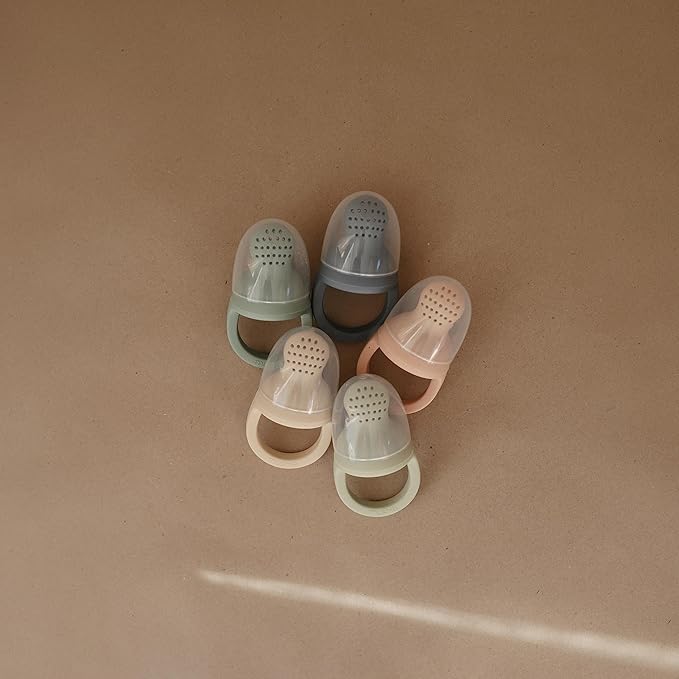 mushie Silicone Baby Fresh Fruit & Food Feeder Pacifier | 6 Months+ (Sage)