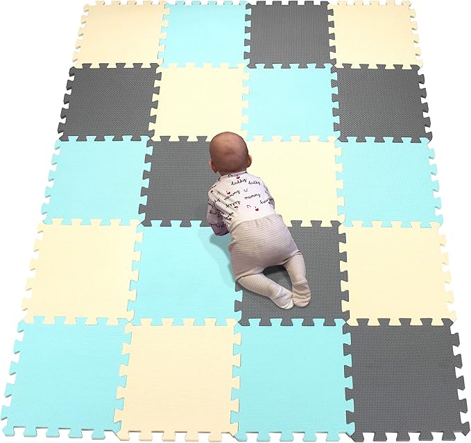 YIMINYUER® 20 Tiles (30cm×30cm×1cm Each Tile) Baby Soft Puzzle Play Mats, Kids Thick EVA Foam Floor, Toddlers & Children's Soft Interlocking Mat R08R10R12G301020