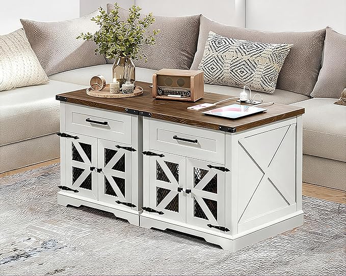 RALGEND White Farmhouse End Table - Image 3