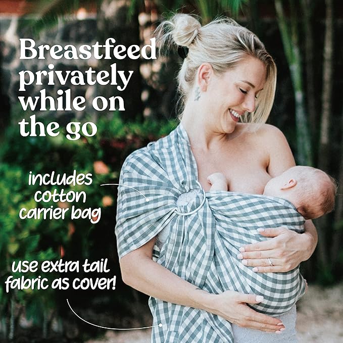 Nalakai Luxury Ring Sling Baby Carrier, Soft Linen Blend Baby Sling, Baby Wrap, Wear Your Little One Close to Your Heart, Comfort, Style