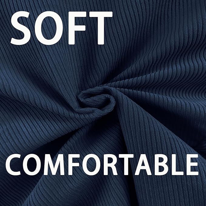 Memory Foam Bean Bag Chairs for Teens or Kids with Filling Bean Bag Sofa with Handle Super Soft Washable Corduroy Fabric Lazy Sofa 3 Foot Blue