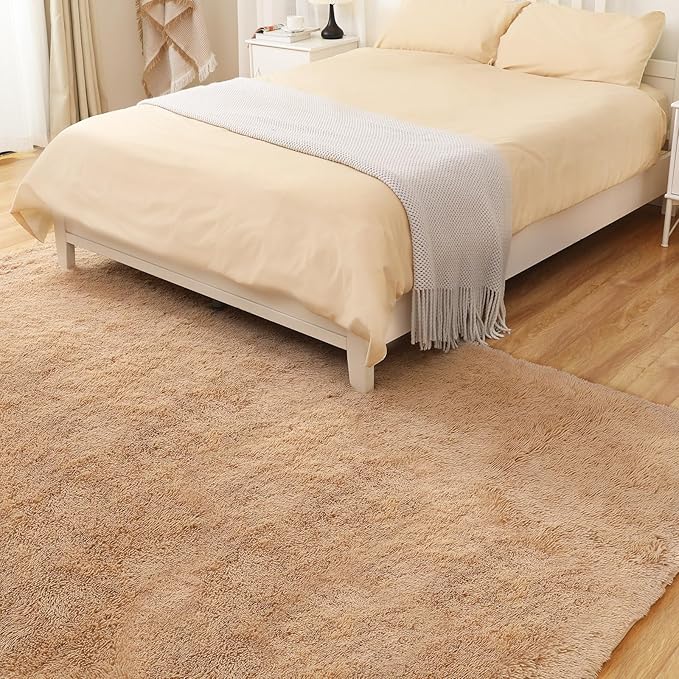 Luxury 3x5 Area Rug, Ultra Soft Rugs for Living Room, Plush Carpet Rugs for Bedroom, Non-Slip Indoor Rug for Nursery, Study Room, Playroom, Home Decor, Camel