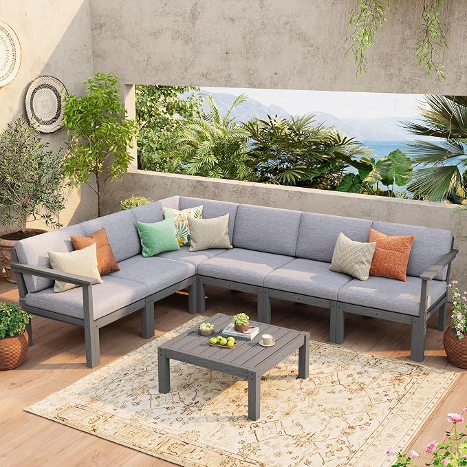 Stoog 11-Piece Patio Conversation Set, 9-Seats U-Shaped Modular Patio Sofa Set - Image 9