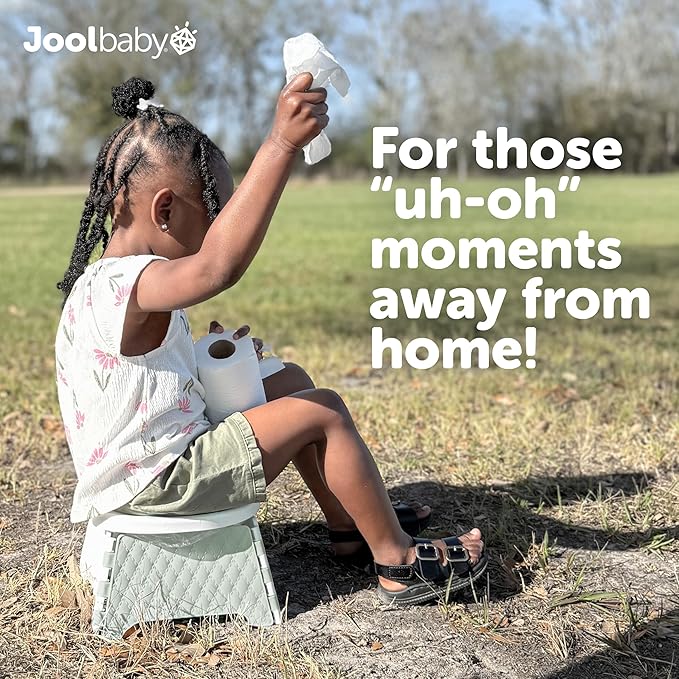 Jool Baby Portable Potty Training Chair with Travel Bag and 30 Liners, Foldable, Indoor/Outdoor Use, Camping (Sage)